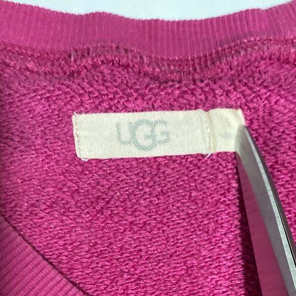 UGG Women’s Pink Nena French Terry Logo Waistband Crewneck Sweatshirt Size Small - Picture 3 of 9